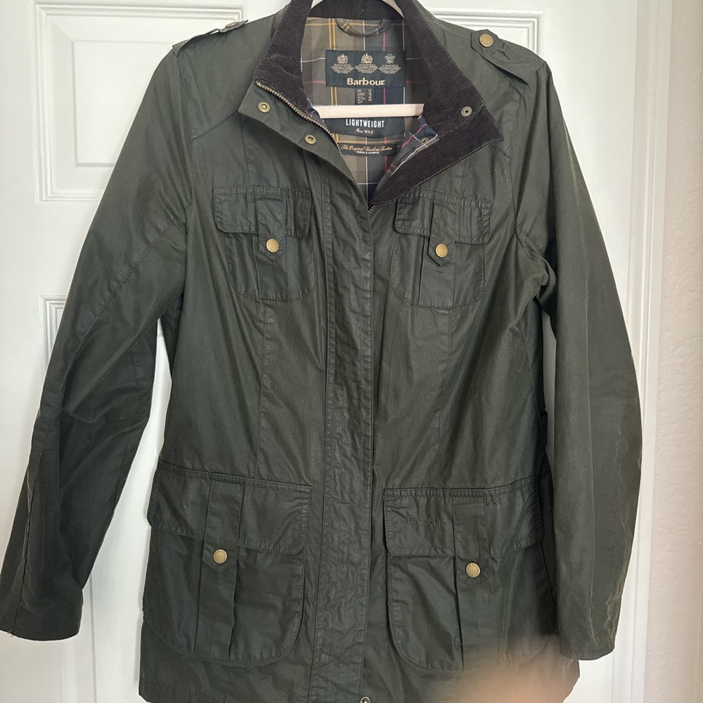 Barbour Defense Lightweight  Utility Waxed Jacket Green